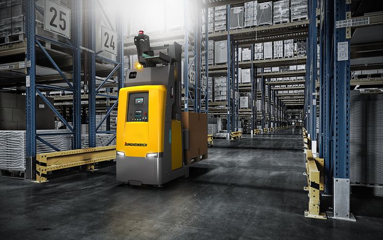 Jungheinrich Automated Vehicle in warehouse