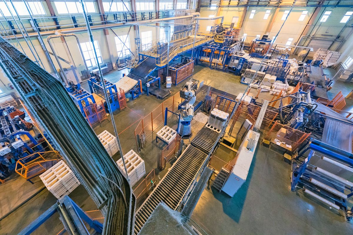 Aerial view of a distribution center or warehouse