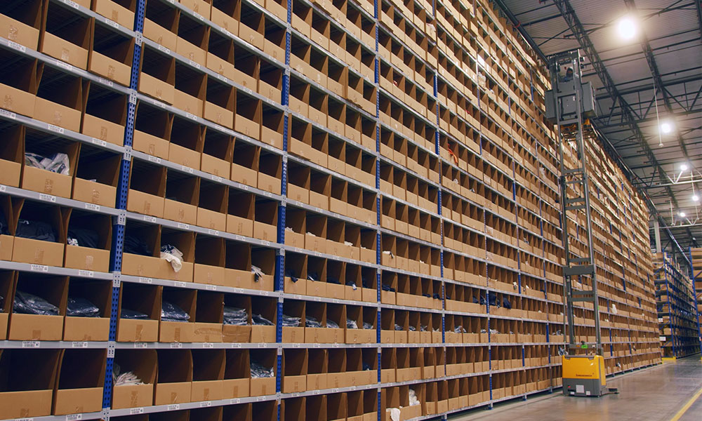 Warehouse with lots of racking